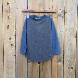 Toddler 3T Double Layer Jersey Blue Grey Raglan Long Sleeve Top, Boys Unisex New